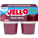 Jell-O Sugar Free Black Cherry Low Calorie Gelatin Snacks 4Ct