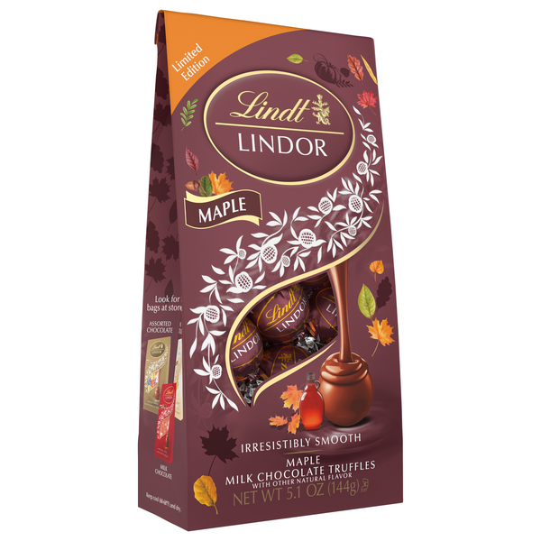 Lindt LINDOR Maple Milk Chocolate Candy Truffles, 5.1 oz. Bag | Hy