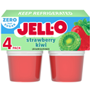 Jell-O Sugar Free Strawberry-Kiwi Low Calorie Gelatin Snacks 4Ct