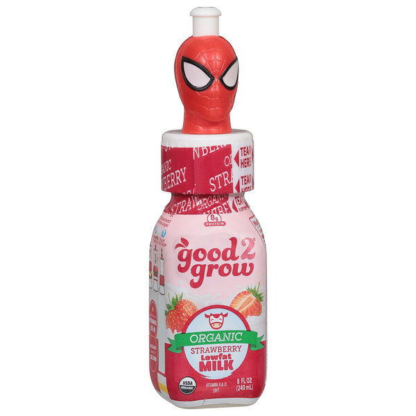 Good2Grow Organic Lowfat Milk, Strawberry | Hy-Vee Aisles