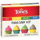 Tone's Red/Yellow/Green/Blue Food Color Kit, 4-0.3 fl oz Squeeze Bottles