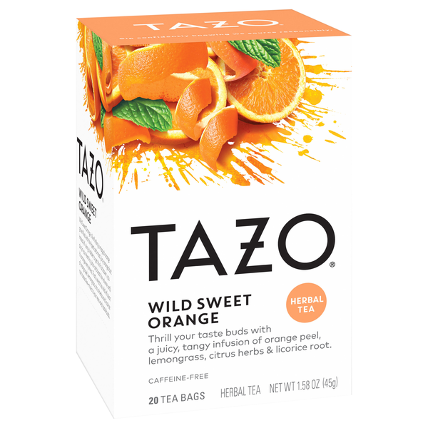 Tazo Caffeine-Free Herbal Tea Filter Bags Wild Sweet Orange 20