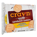 Crav'n Flavor Sandwich Cookies, Vanilla, Golden With Vanilla Creme