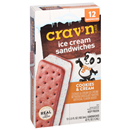Crav'n Flavor Ice Cream Sandwiches, Cookies & Cream 12-3.5 fl oz