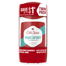 Old Spice High Endurance Anti-Perspirant Deodorant for Men, 48 Hour Protection, Pure Sport Scent, Twin Pack, 2-3.0 Oz each