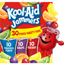 Kool-Aid Jammers Variety Pack Tropical Punch, Grape & Cherry, 30-6 Fl Oz Pouches