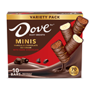 Dove Minis Vanilla & Chocolate Ice Cream with Dark Chocolate, Variety Pack Ice Cream Bars, 10Ct