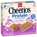 General Mills Cheerios Protein Chewy Bars, Mixed Berry, 5-1.27 oz