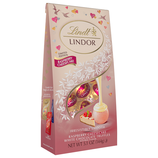 Lindt LINDOR Valentines Raspberry Cheesecake White Chocolate Candy ...