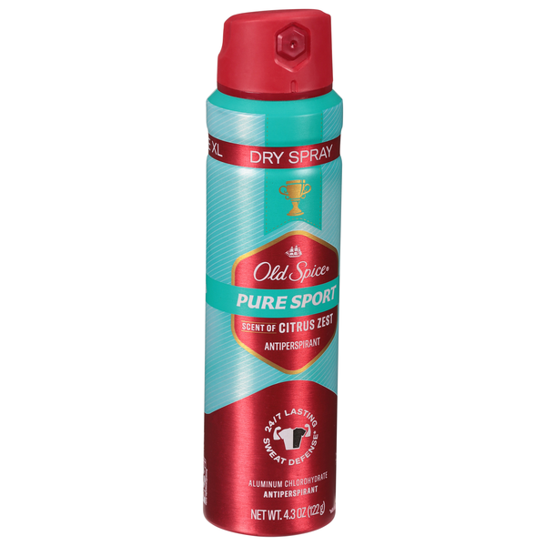 Old Spice Antiperspirant, Pure Sport Plus, Dry Spray, Size Xl | Hy