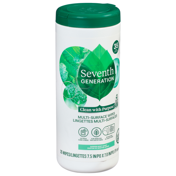 Seventh Generation Garden Mint Scent Multi-Surface Wipes 35 ea