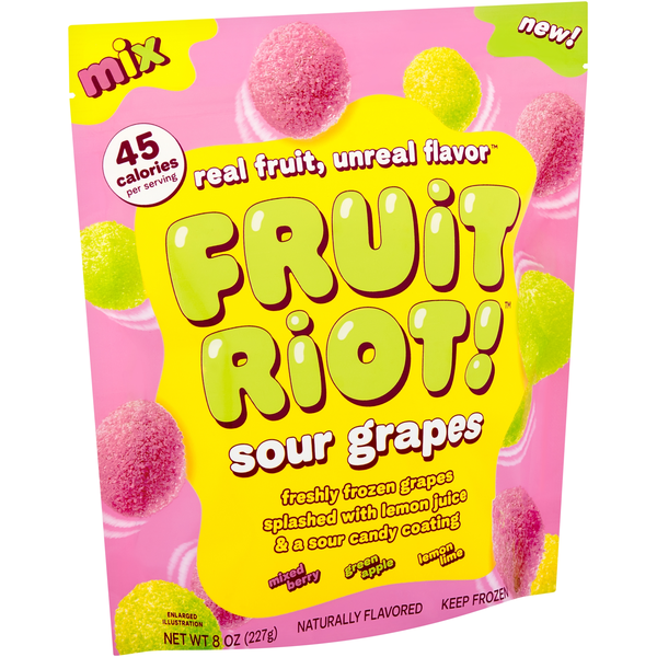 Fruity Riot Fruit Riot! Sour Frozen Grapes Mix | Hy-Vee Aisles Online Grocery Shopping