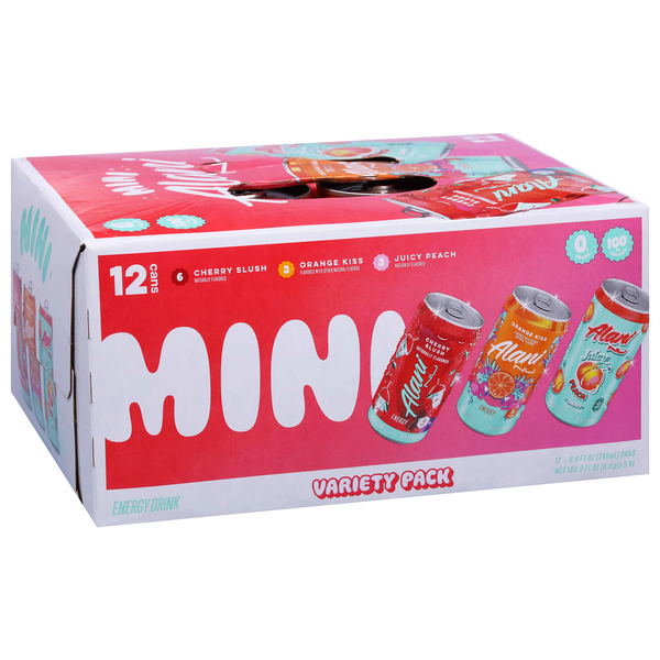 Alani Nu Mini Energy Drink Variety Pack, 12PK, Cherry Slush/Orange