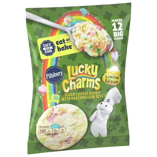 Pillsbury Sugar Cookie Dough, With Marshmallow Bits, Lucky Charms