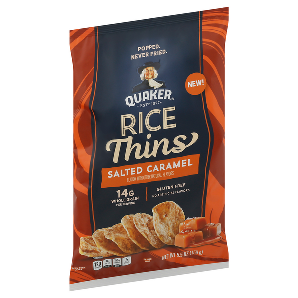 Quaker Rice Thins Salted Caramel Flavor Rice & Corn Snack, 2.5 oz