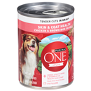 Purina ONE Plus Tender Cuts in Gravy, Skin and Coat, Chicken and Brown Rice Entree