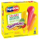 Popsicle Sugar Free Tropicals Hawaiian Pineapple, Tropical Orange & Caribbean Fruit Punch Ice Pops 18Ct