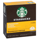 Starbucks Blonde Espresso Roast for Nespresso Vertuo Ground Coffee Capsules 10Ct