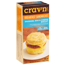 Crav'n Flavor Breakfast Biscuit Sandwich, Sausage, Egg & Cheese, 2 Count
