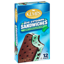 Kemps Mint Chocolate Chip Ice Cream Sandwiches 12-3.5 FL Oz