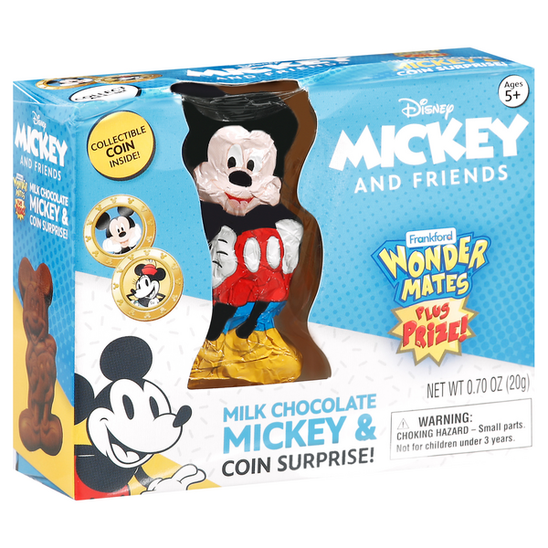 Frankford Wonder Mates Plus Prize, Milk Chocolate Mickey & Coin