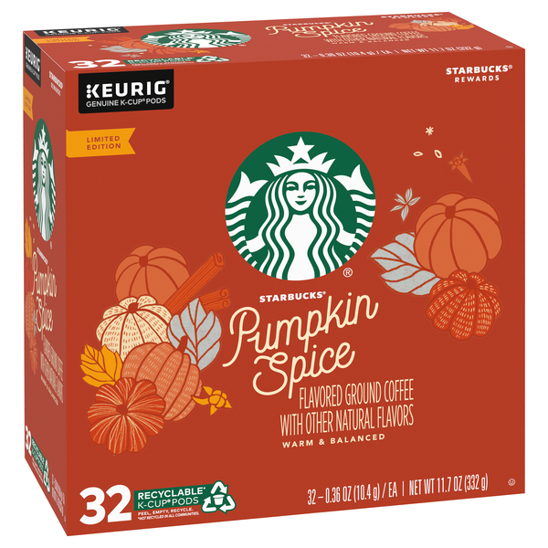 Starbucks Pumpkin Spice Coffee K-Cup Pods 32-0.36 oz | Hy-Vee Aisles Online  Grocery Shopping