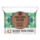 L. Chlorine Free Ultra Thin Regular Absorbency Pads with Wings