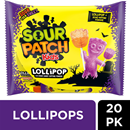 SOUR PATCH KIDS Orange & Purple Halloween Candy Lollipops with Sour Candy Dipping Powder 20 Count