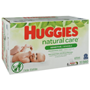 HUGGIES Natural Care Unscented Baby Wipes, Sensitive, 10 Disposable Flip-top Packs
