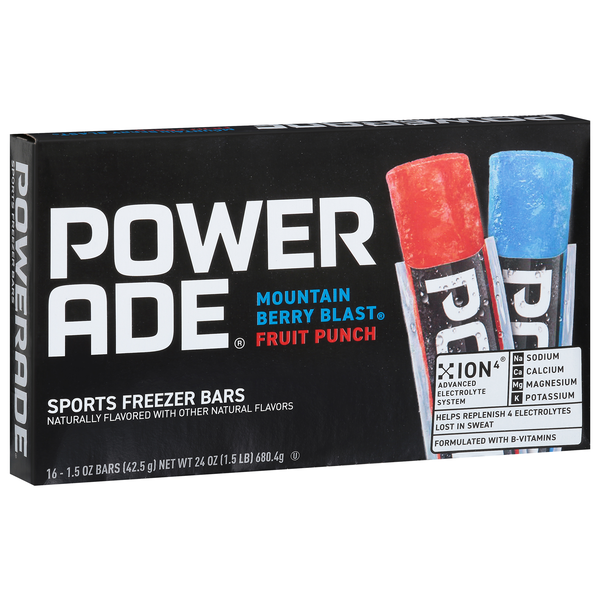 Power Ade Sports Freezer Bars, Mountain Berry Blast/Fruit Punch