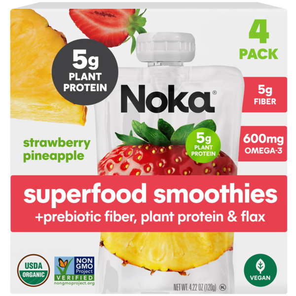 Noka Superfood Smoothies, Strawberry Pineapple, 4ct-4.22oz | Hy