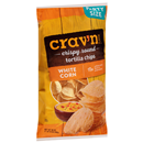 Crav'N Flavor Tortilla Chips, White Corn, Crispy Round, Party Size