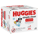 HUGGIES Simply Clean Fragrance-Free Baby Wipes, Soft Pack, 6-64Ct Packs