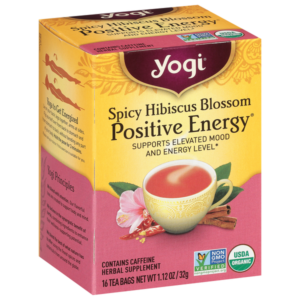 Yogi Herbal Supplement, Positive Energy, Spicy Hibiscus Blossom