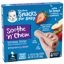 Gerber Soothe n Chew Teething Sticks, Strawberry Apple, 6+ Months, 6-0.53 oz