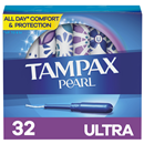 Tampax Pearl Tampons Ultra Absorbency with LeakGuard, Unscented