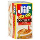 Jif To Go Natural Creamy Peanut Butter 8 Pack