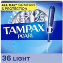Tampax Pearl Tampons, Light Absorbency with LeakGuard Braid, Unscented