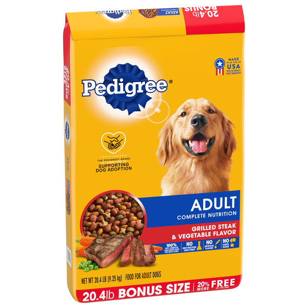 Pedigree Adult Complete Nutrition Grilled Steak Vegetable Flavor