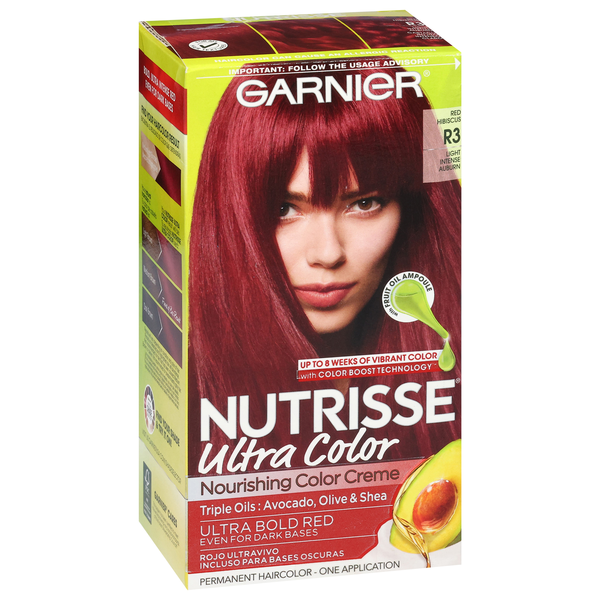Nutrisse R3 Garnier Nutrisse Ultra Color Nourishing Color Creme, R3 Light Intense ...