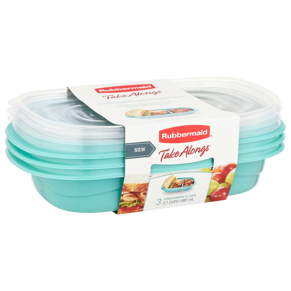 Rubbermaid TakeAlongs 3.7 Cup Divided Food Storage Containers, Set of 3,  color may vary - Yahoo Shopping