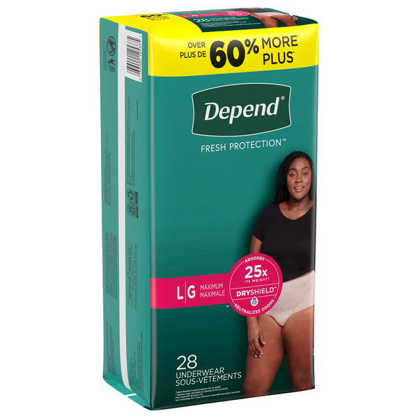 Depend Fit-Flex Underwear for Women Maximum Absorbancy Large Bag/17