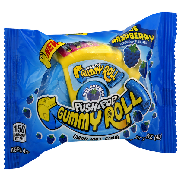 Roll Up Blue Raspberry Push Pop Blue Raspberry Gummy Roll 1.4 oz | Hy-Vee Aisles Online ...