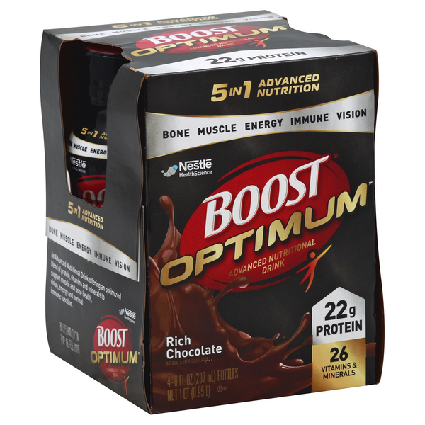 Boost Optimum Rich Chocolate Advanced Nutritional Drink 4Pk | Hy-Vee ...