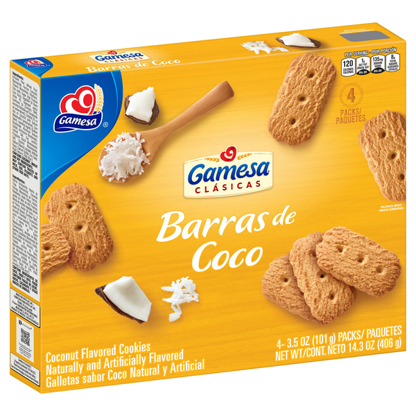 Gamesa Barras de Coco Coconut Cookies 4Pk | Hy-Vee Aisles