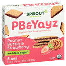 Sprout Organics PB & Yayz Sandwich Bar, Peanut Butter & Strawberry, Snack Sized, 5-1.02 oz