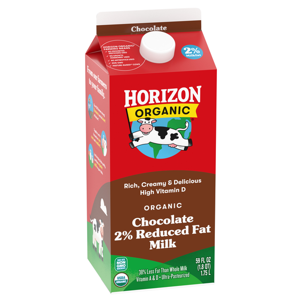 Horizon Organic Milk, Reduced Fat, 2% Milkfat, Chocolate | Hy-Vee