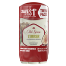 Old Spice Invisible Solid Antiperspirant Deodorant for Men, Timber with Sandalwood Scent, Twin Pack, 2-2.6 ounces each