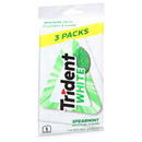 Trident White Sugar Free Gum, Spearmint, 3Pk