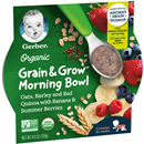 Gerber Grain & Grow Organic Oats, Barley and Red Quinoa with Banana & Summer Berries Morning Bowl Baby Food Sleeve